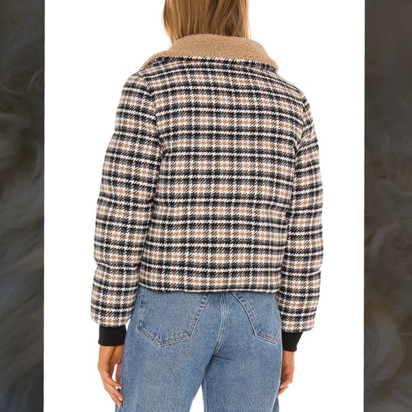 Guggenheim Puffer w Faux Fur Collar in Plaid Combo - Picture 2 of 3